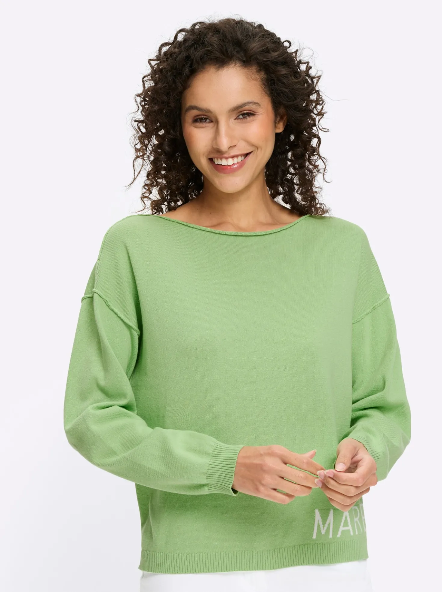 Baumwollpullover mit Seitenschlitzen