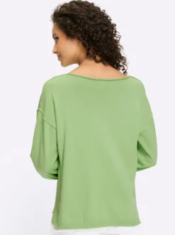 Baumwollpullover mit Seitenschlitzen