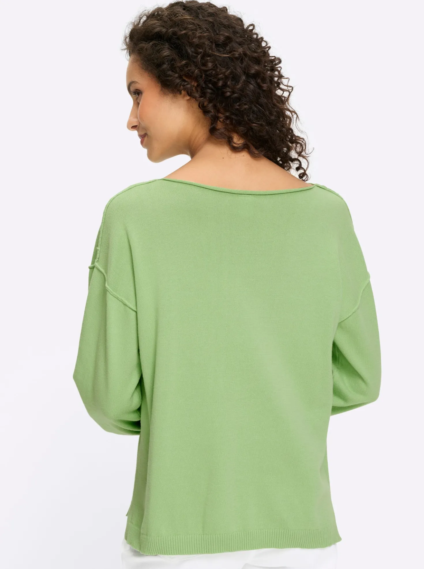 Baumwollpullover mit Seitenschlitzen