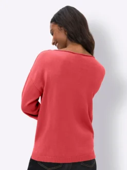 Baumwollpullover mit Seitenschlitzen