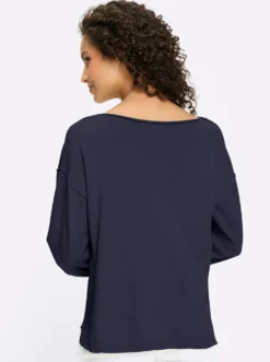 Baumwollpullover mit Seitenschlitzen