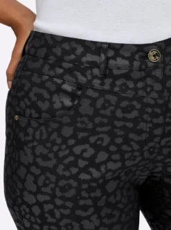 Bengalinhose mit beschichtetem Leo-Print
