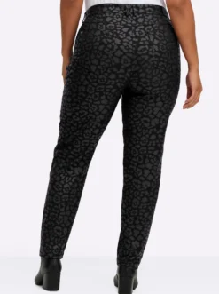Bengalinhose mit beschichtetem Leo-Print