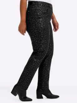 Bengalinhose mit beschichtetem Leo-Print