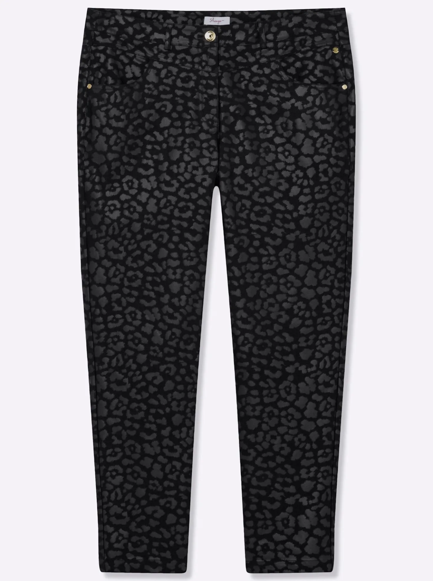 Bengalinhose mit beschichtetem Leo-Print