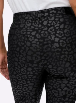 Bengalinhose mit beschichtetem Leo-Print