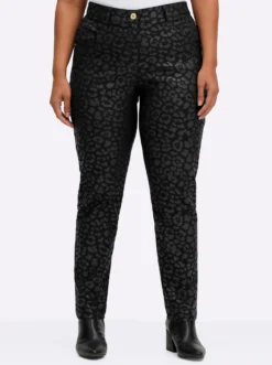 Bengalinhose mit beschichtetem Leo-Print