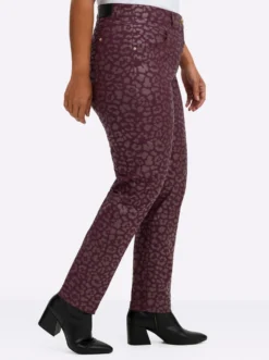 Bengalinhose mit beschichtetem Leo-Print