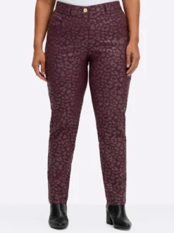 Bengalinhose mit beschichtetem Leo-Print