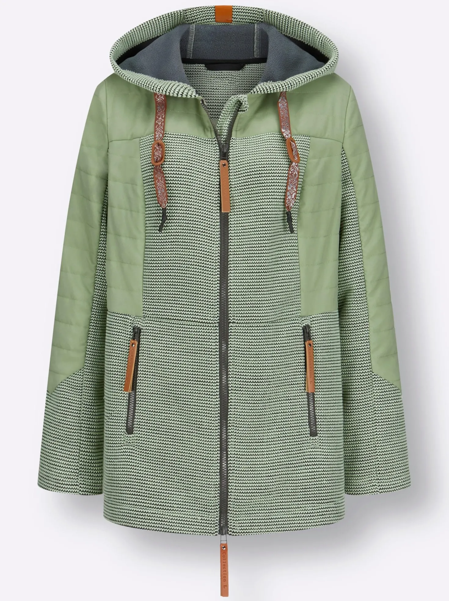 Übergangsjacke im Mix aus Fleece und Stepp