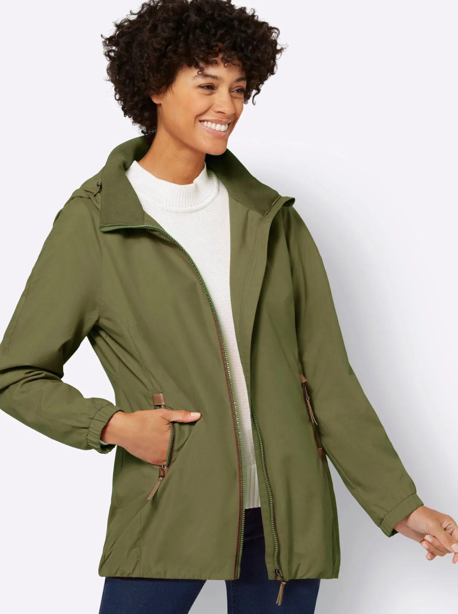 Übergangsjacke in Microfaser-Qualität