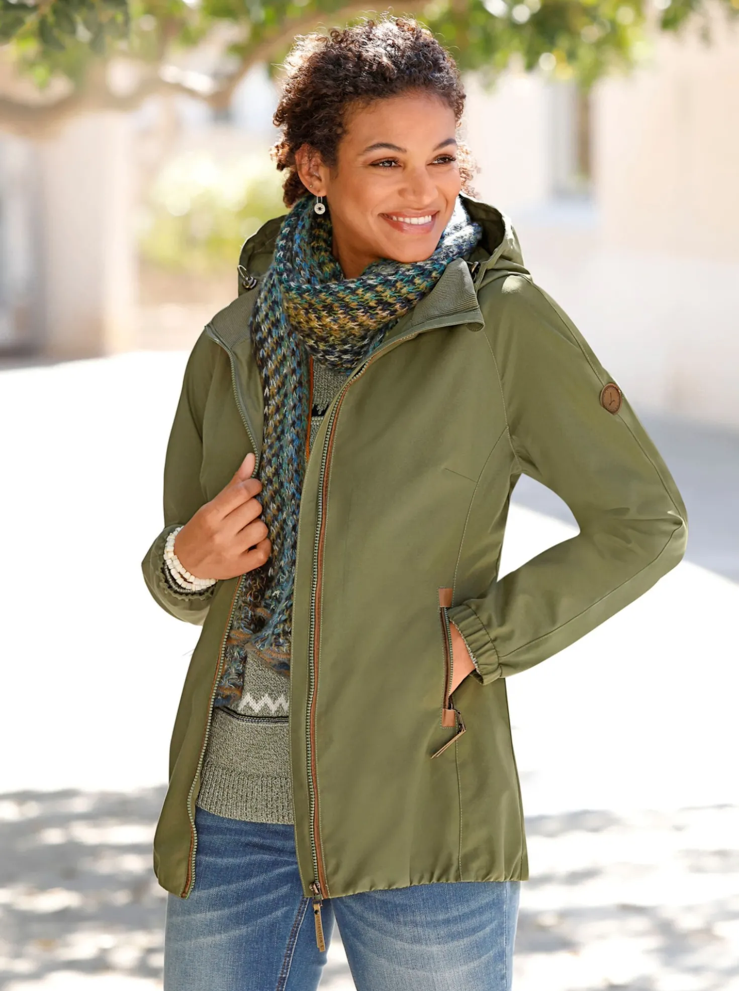 Übergangsjacke in Microfaser-Qualität