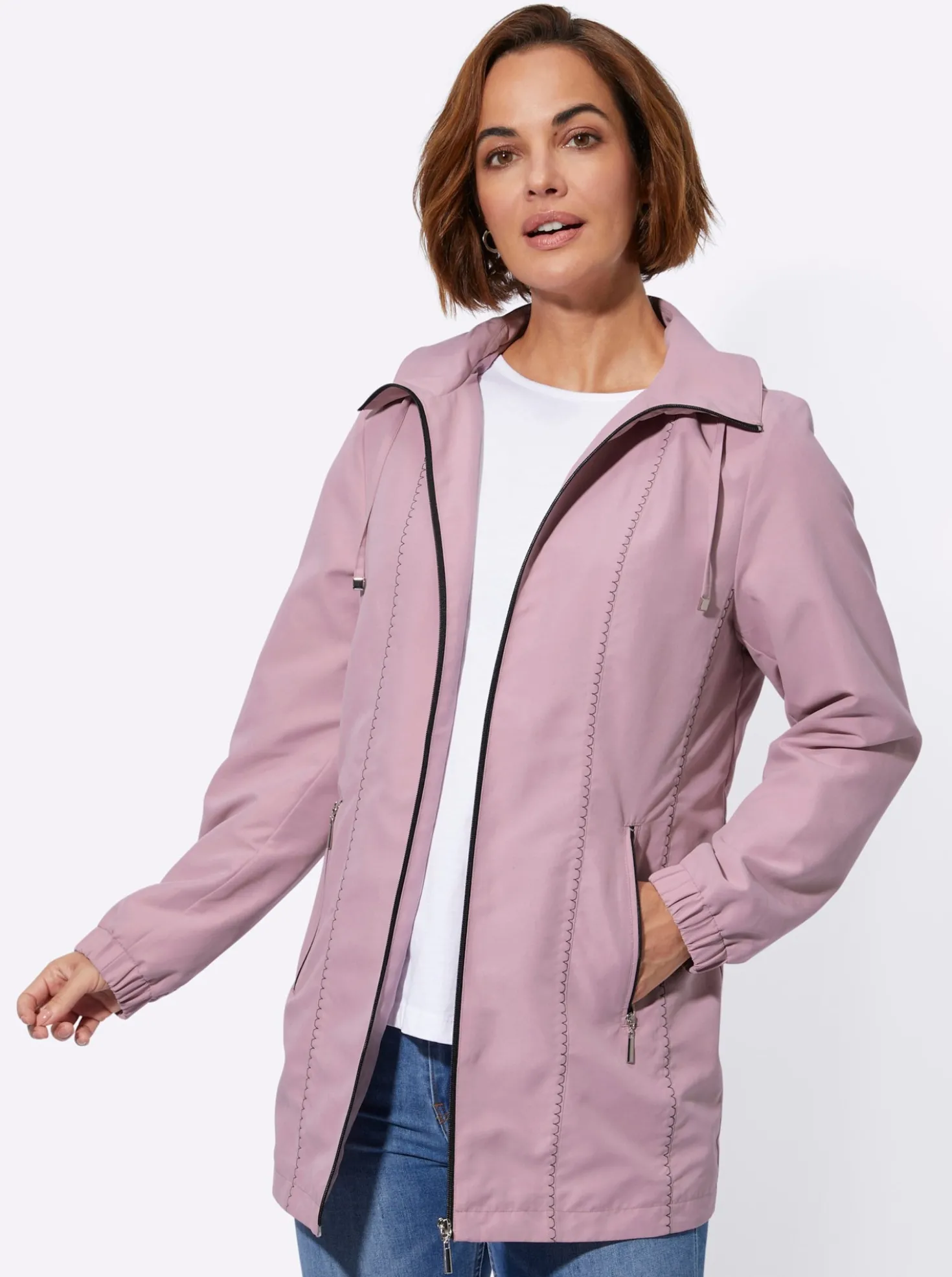 Übergangsjacke mit abknöpfbarer Kapuze