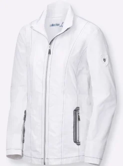 Übergangsjacke mit kontrastfarbigen Ziernähten