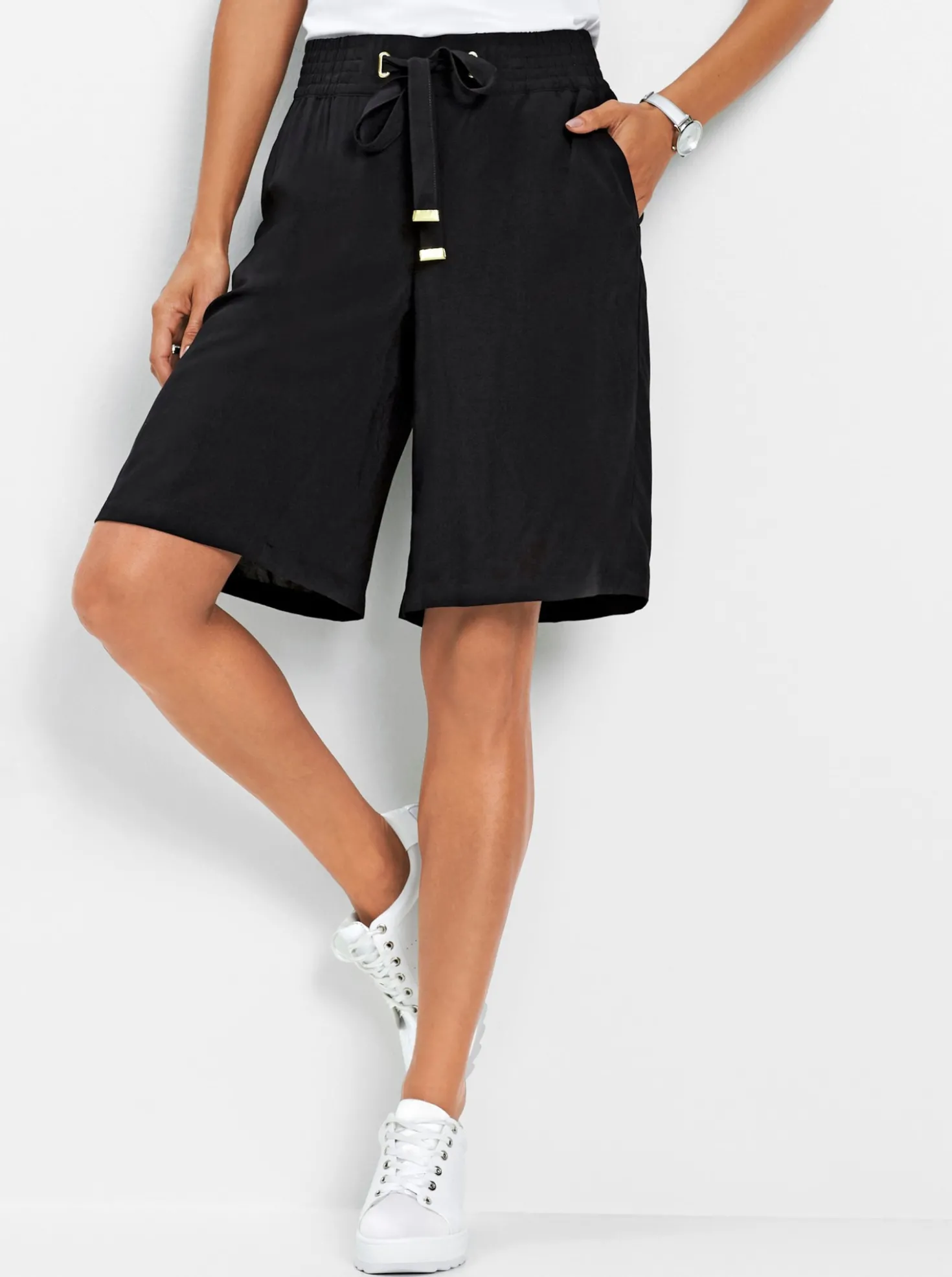 Bermudas in Viskose-Webqualität