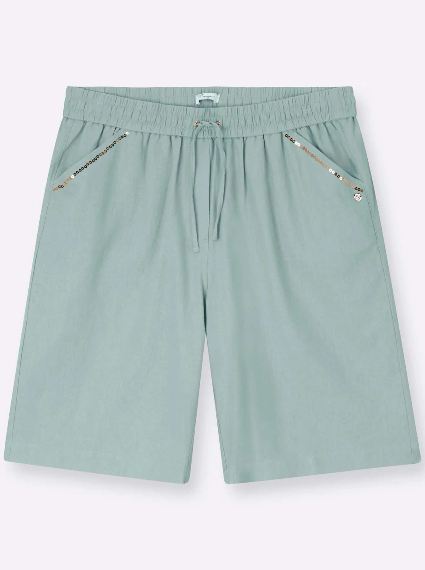 Bermudas mit Pailletten entlang der Taschen