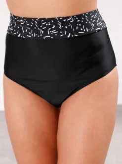 Bikini-Hose mit bedruckter Blende