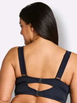 Bikini-Oberteil mit Mesh-Volants und Zierschleife