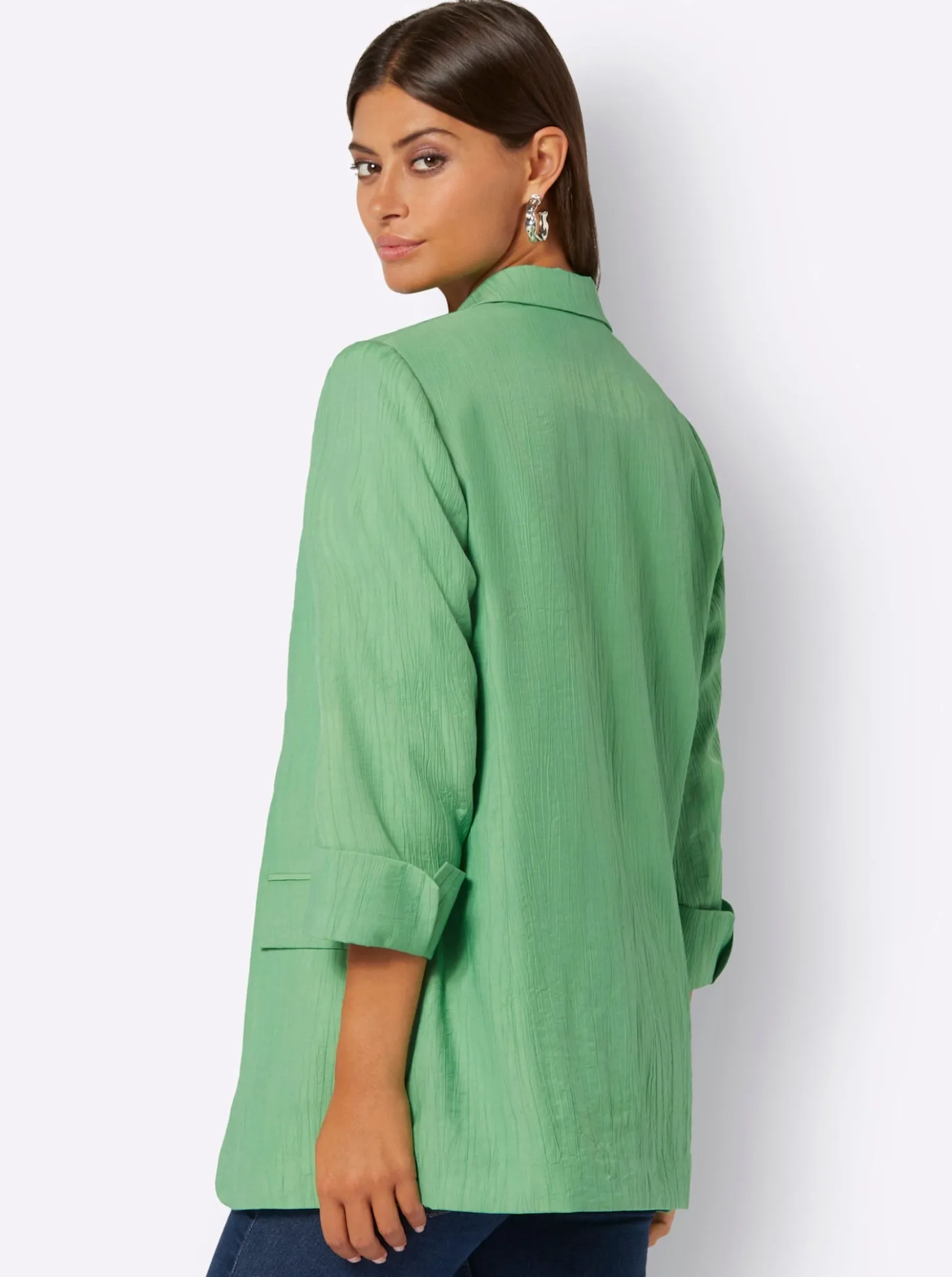 Blazer in langer, verschlussloser Form