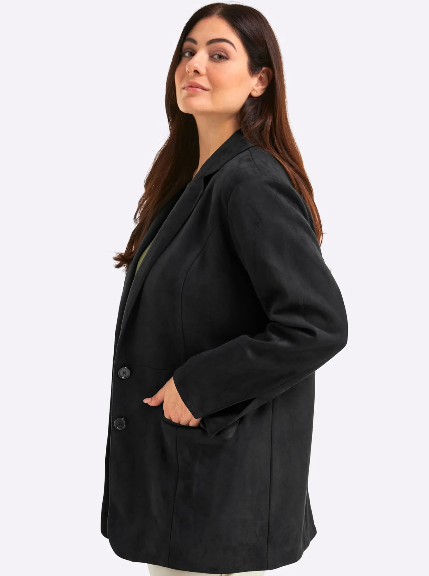 Blazer in Veloursleder-Optik