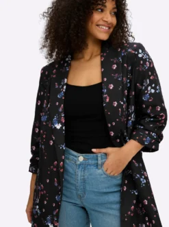 Blazer mit Blumen-Alloverprint