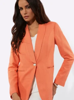 Blazer mit Leinen-Anteil