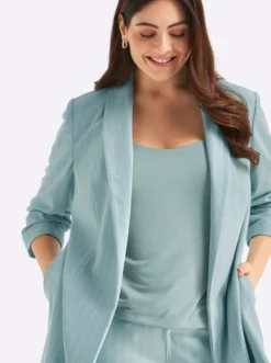 Blazer mit Nadelstreifen und 3/4-Arm