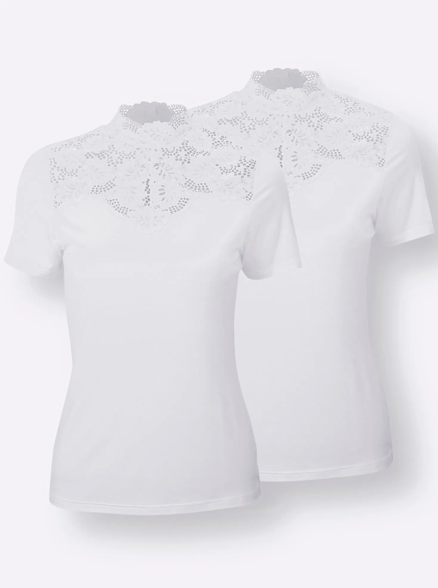 Blazershirt mit Spitze am Stehkragen
