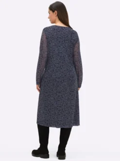 Blumenkleid aus Mesh, mit Knotendetail