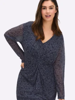 Blumenkleid aus Mesh, mit Knotendetail