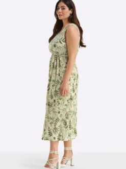 Blumenkleid mit plissiertem Rock