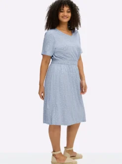 Blumenkleid mit Smokbund