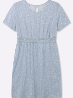 Blumenkleid mit Smokbund