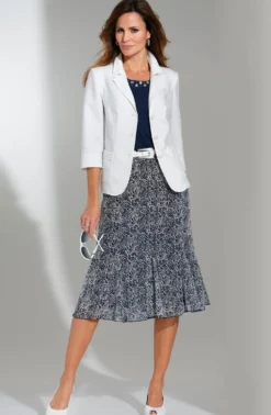 Blusenblazer mit Zierfalten und Glitzersteinen