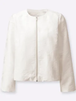 Blusenjacke mit Blütenjacquard-Muster