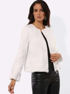 Blusenjacke mit Blütenjacquard-Muster