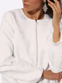 Blusenjacke mit Blütenjacquard-Muster