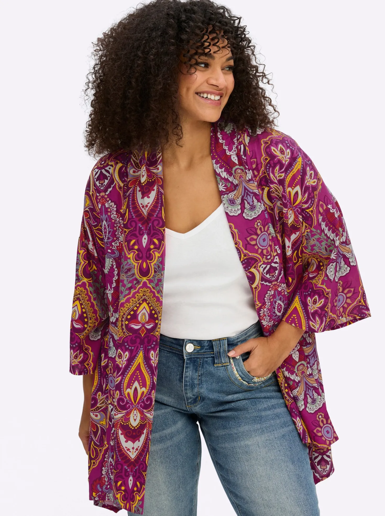 Blusenjacke mit floralem Muster