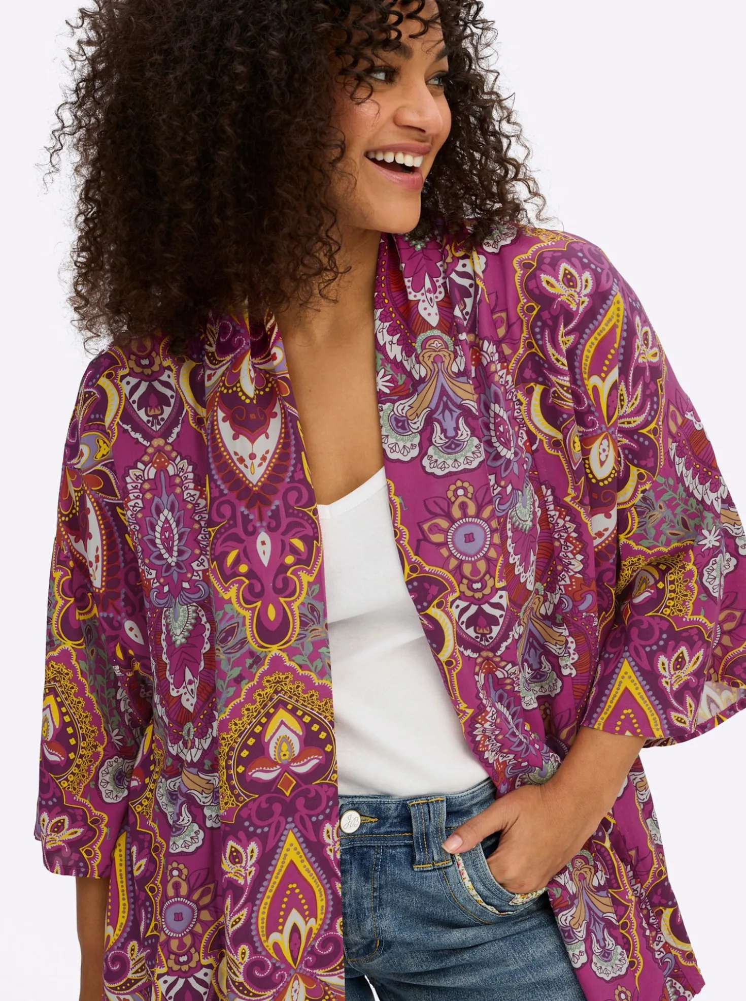 Blusenjacke mit floralem Muster
