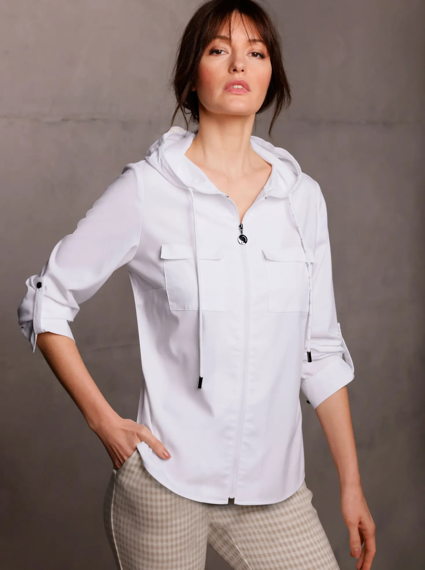 Blusenjacke mit Krempel-Ärmel