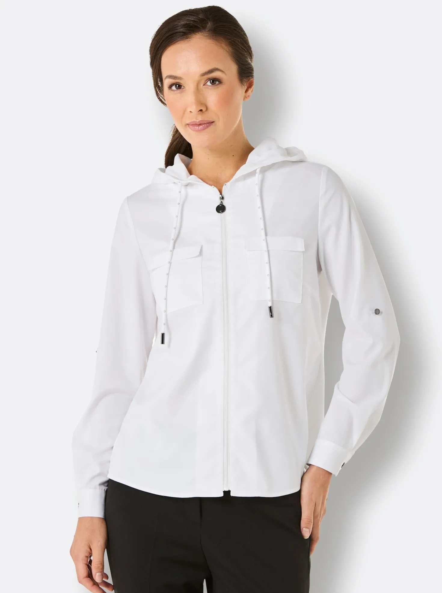 Blusenjacke mit Krempel-Ärmel