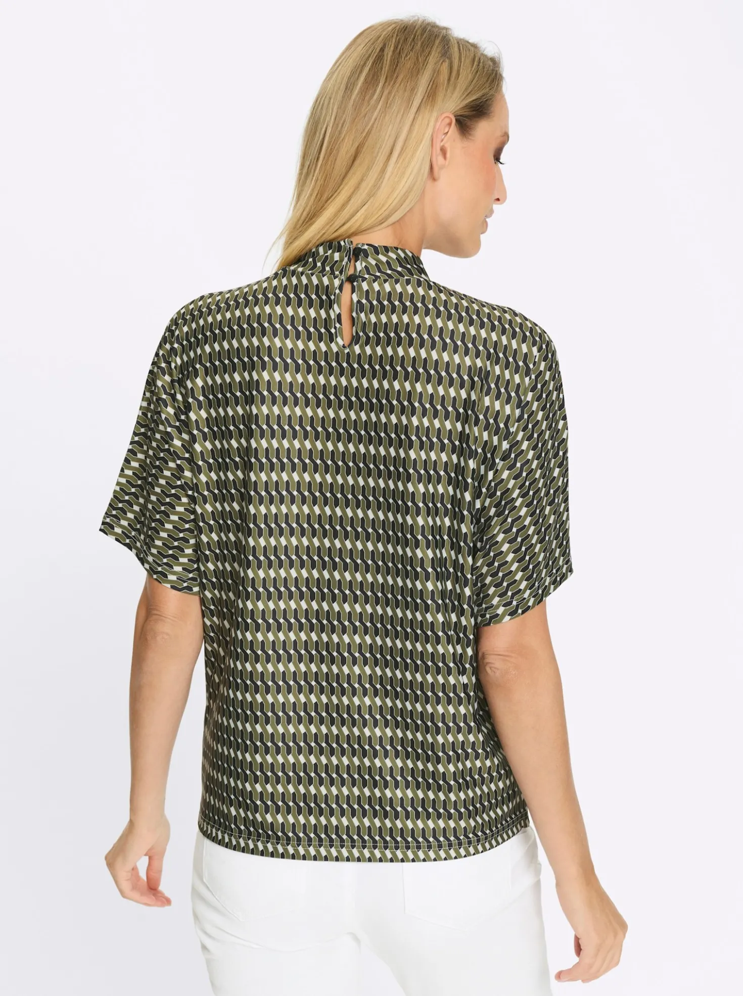 Blusenshirt Ausschnitt mit Kräuselung