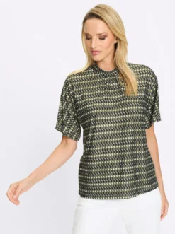 Blusenshirt Ausschnitt mit Kräuselung