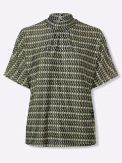 Blusenshirt Ausschnitt mit Kräuselung