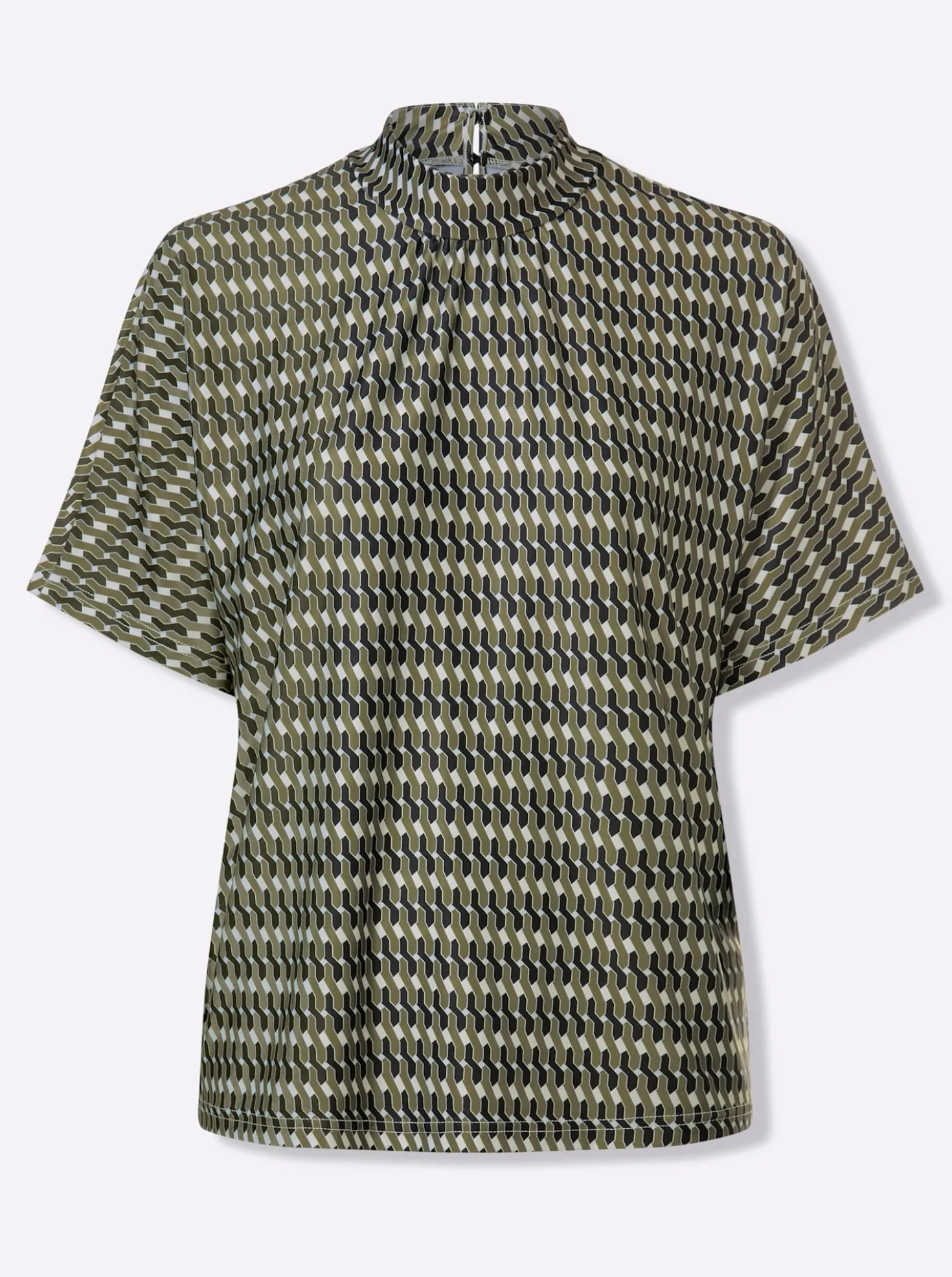 Blusenshirt Ausschnitt mit Kräuselung
