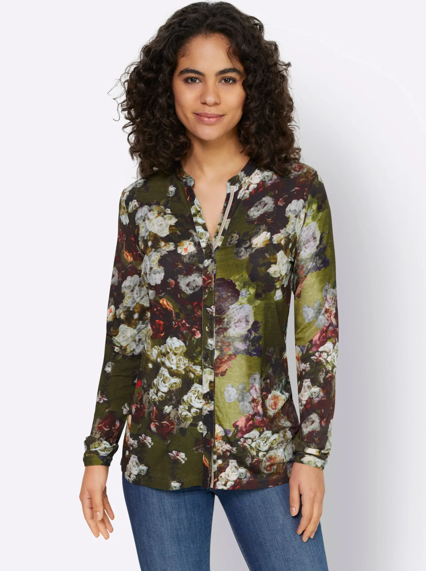 Blusenshirt im Blüten-Dessin
