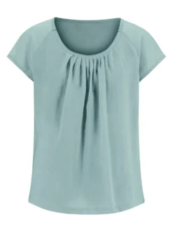 Blusenshirt im Material-Mix