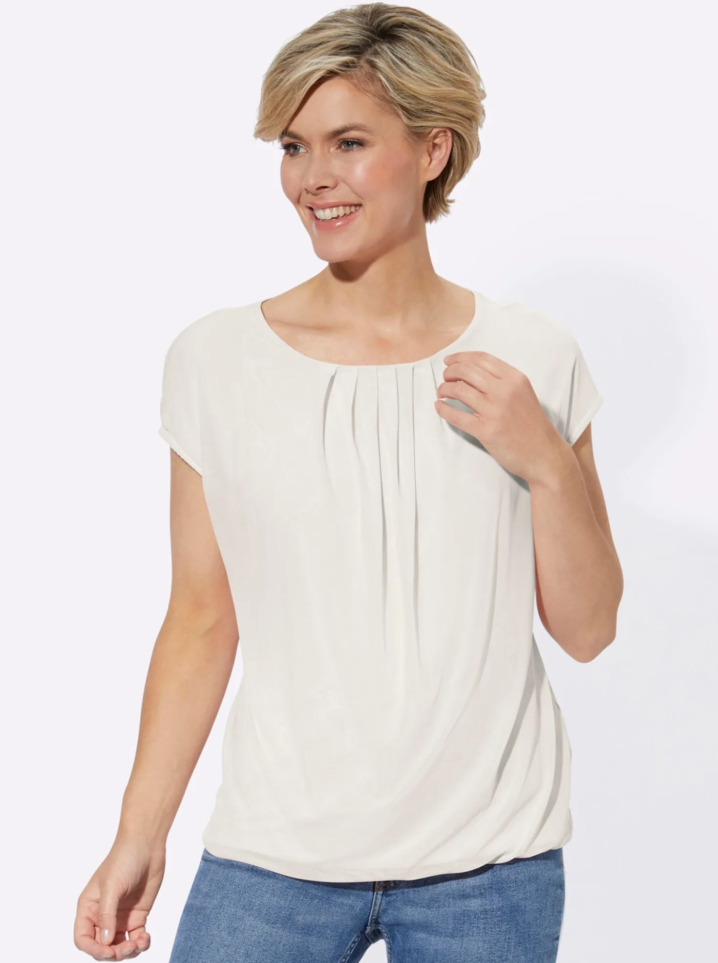 Blusenshirt mit elastischem Saum
