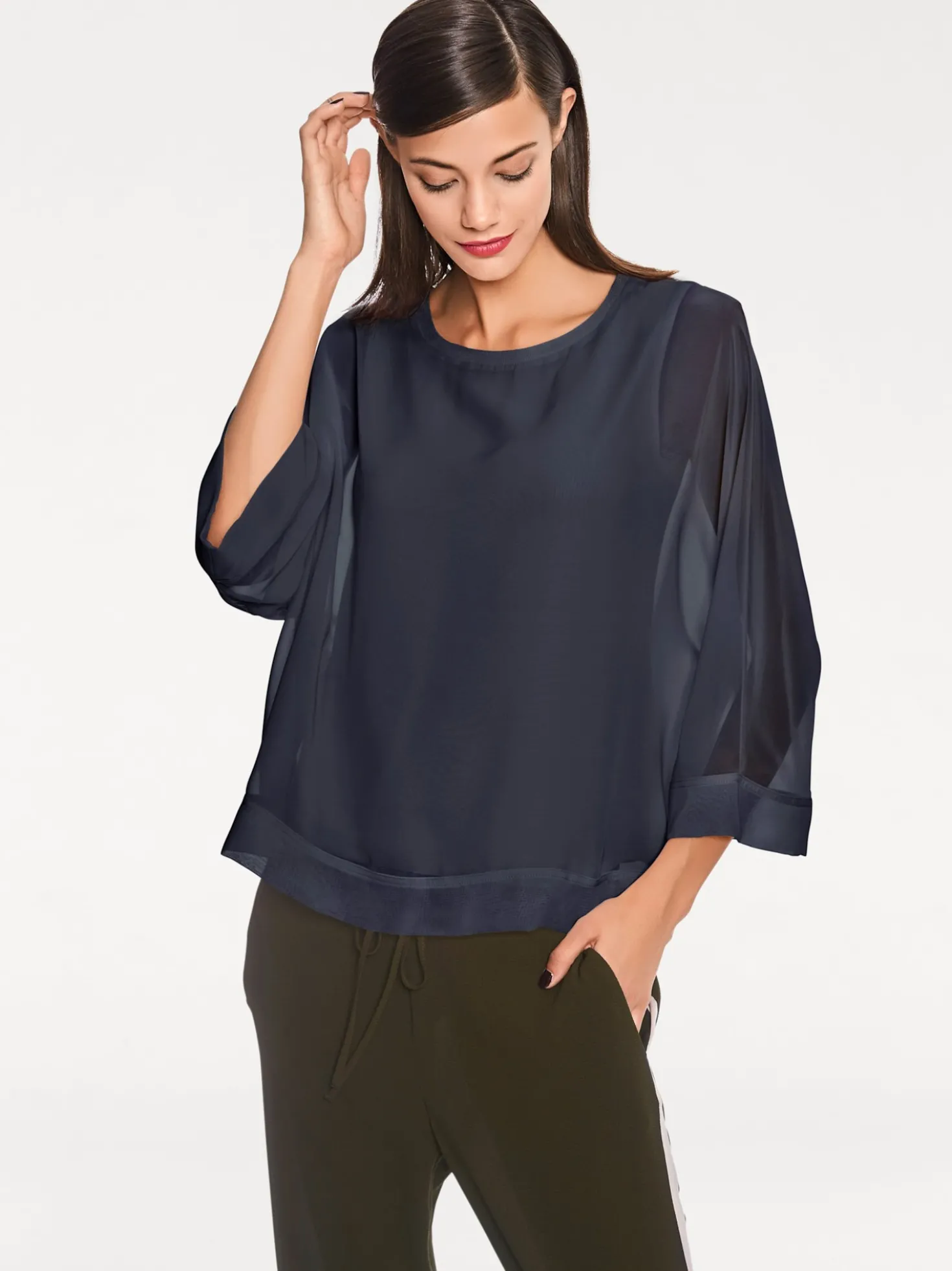 Blusenshirt mit Fledermausärmeln
