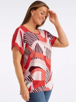 Blusenshirt mit Grafikprint vorn
